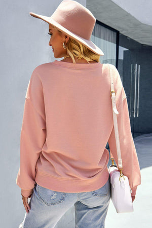 Precious Pink Balloon Sleeve Sweatshirt - MXSTUDIO.COM