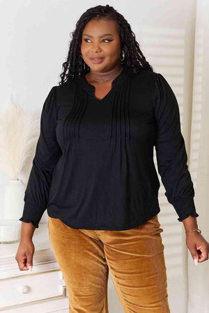 Presentable Puff Sleeve Plus Size Black Blouse - MXSTUDIO.COM