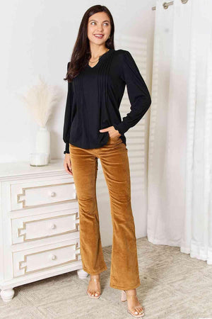 Presentable Puff Sleeve Plus Size Black Blouse - MXSTUDIO.COM