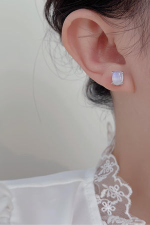 Prettiness 925 Sterling Silver Moonstone Stud Earrings - MXSTUDIO.COM