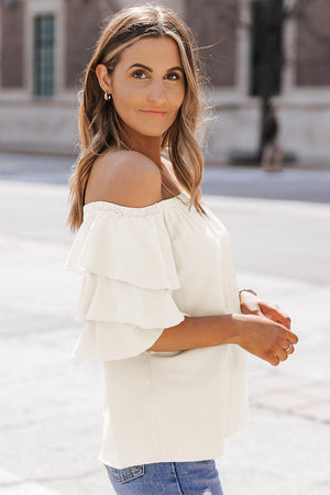 Pretty Vibe Layered Sleeve Off Shoulder Blouse - MXSTUDIO.COM