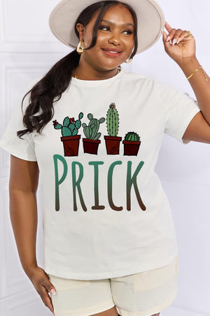 Prick Graphic Plus Size Cotton Cactus T Shirt - MXSTUDIO.COM