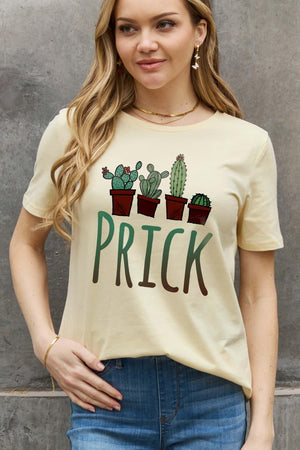 Prick Graphic Plus Size Cotton Cactus T Shirt - MXSTUDIO.COM