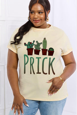 Prick Graphic Plus Size Cotton Cactus T Shirt - MXSTUDIO.COM