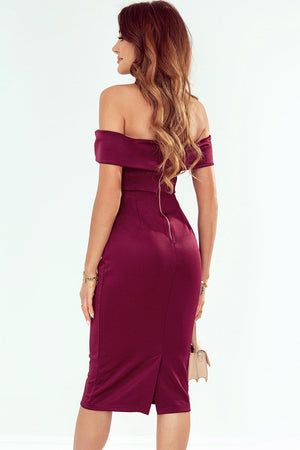 Primadonna Off-Shoulder Slit Dress - MXSTUDIO.COM