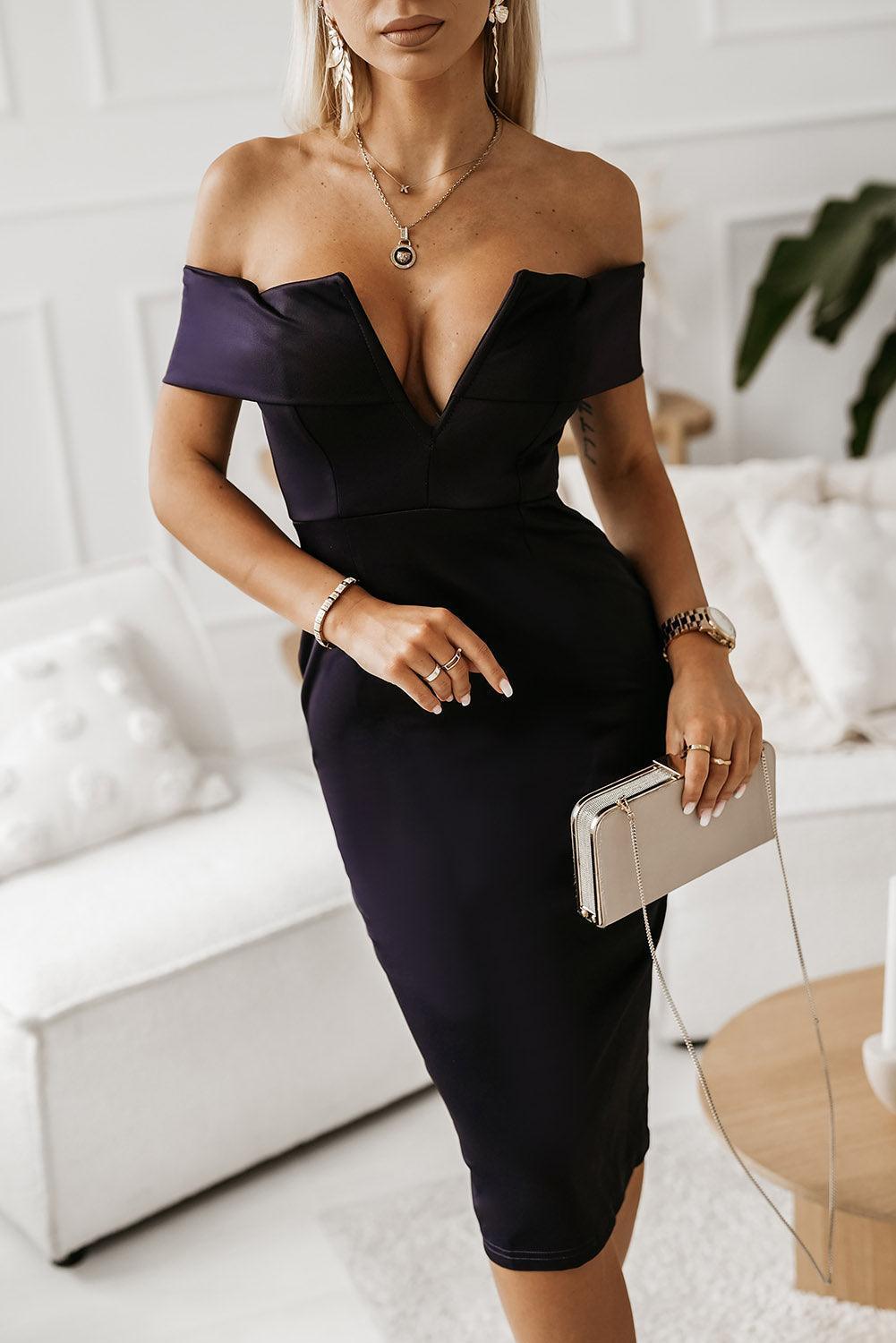 Primadonna Off-Shoulder Slit Dress - MXSTUDIO.COM