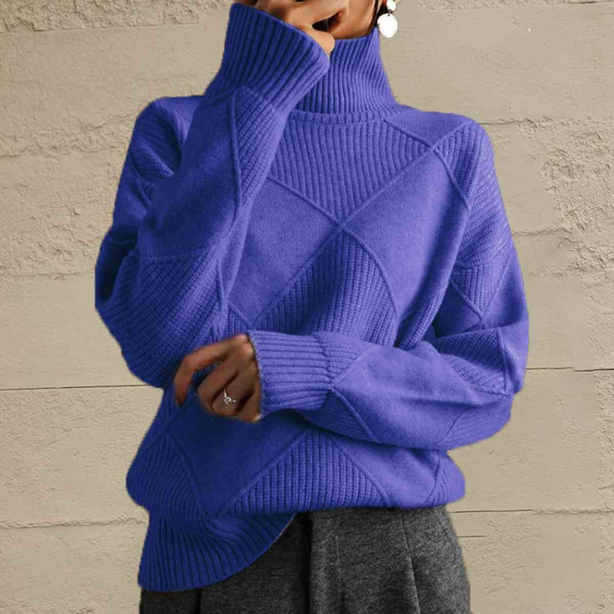 Prime Comfort Turtleneck Knit Sweater-MXSTUDIO.COM