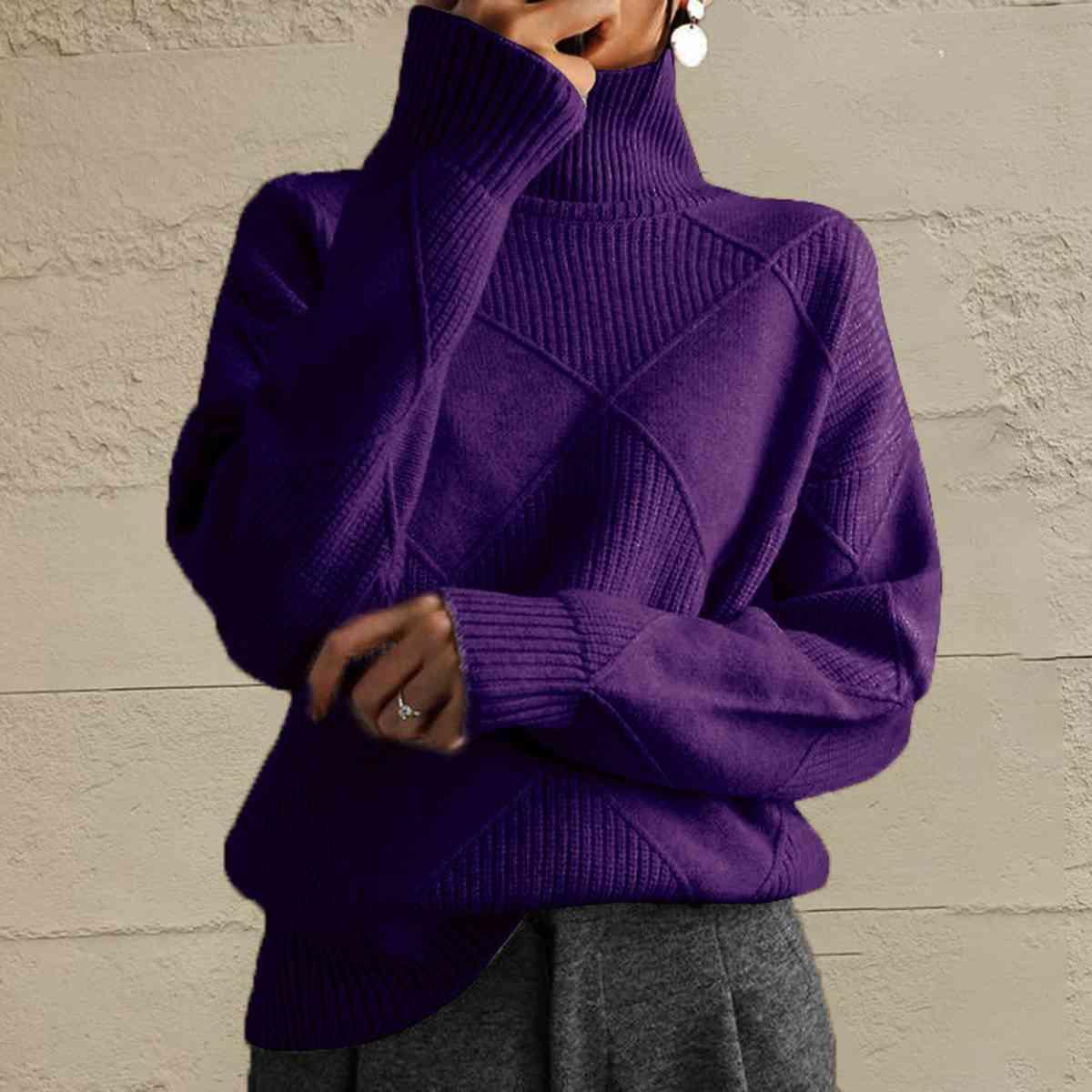 Prime Comfort Turtleneck Knit Sweater-MXSTUDIO.COM