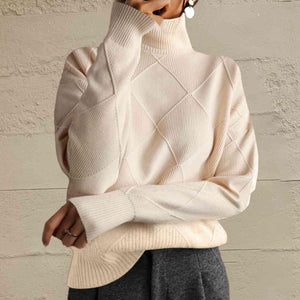 Prime Comfort Turtleneck Knit Sweater-MXSTUDIO.COM