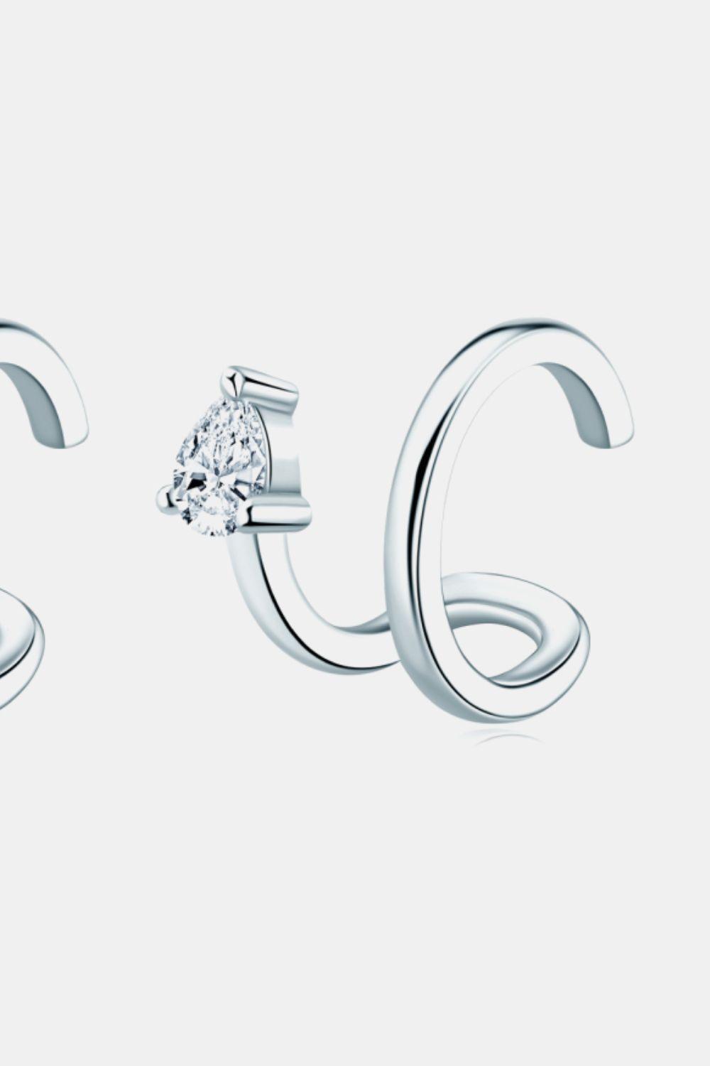 Prime Focus Sterling Silver Cuff Moissanite Earrings - MXSTUDIO.COM