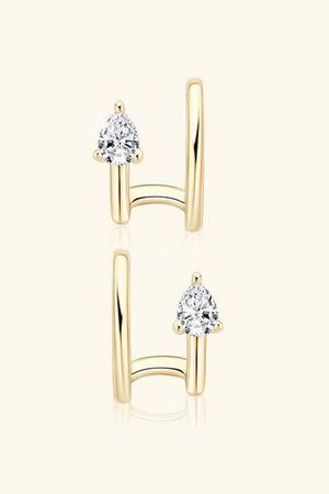 Prime Focus Sterling Silver Cuff Moissanite Earrings - MXSTUDIO.COM