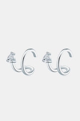 Prime Focus Sterling Silver Cuff Moissanite Earrings - MXSTUDIO.COM