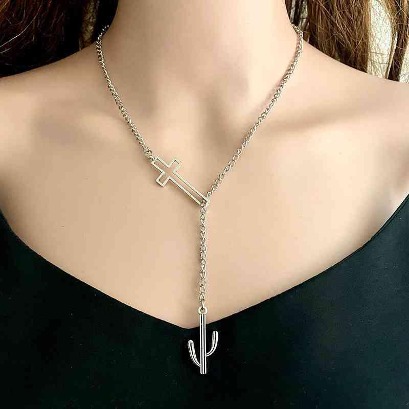 Prime Self Cross Chain Necklace-MXSTUDIO.COM