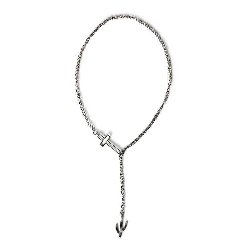 Prime Self Cross Chain Necklace-MXSTUDIO.COM