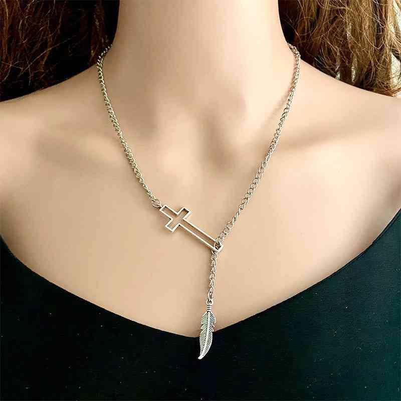 Prime Self Cross Chain Necklace-MXSTUDIO.COM