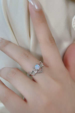 Prime Standard Sterling Silver Bat Moonstone Ring - MXSTUDIO.COM