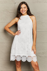 Pristine Mini Sleeveless Lace Dress - MXSTUDIO.COM