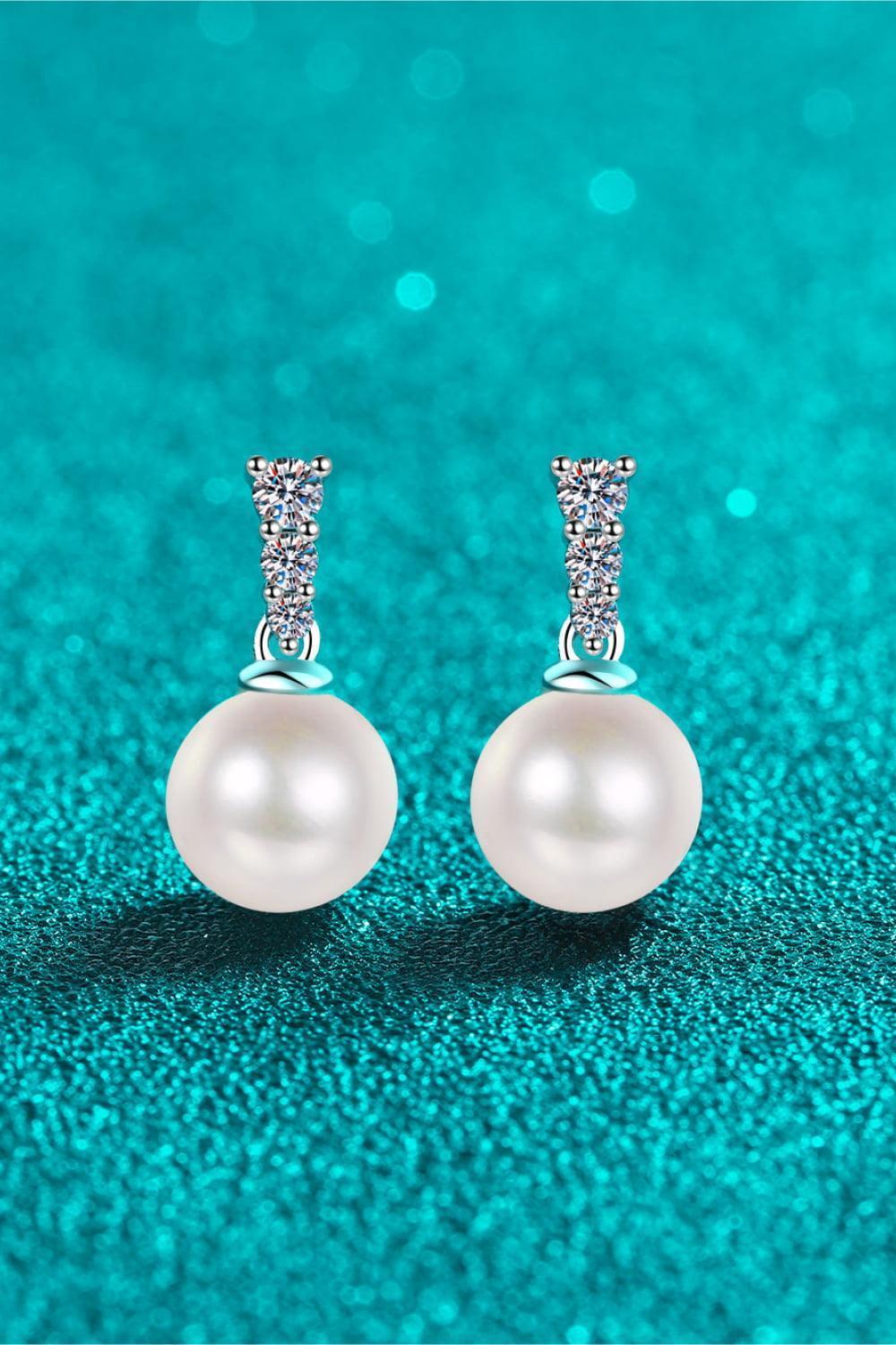 Profound Love Moissanite Pearl Drop Earrings - MXSTUDIO.COM