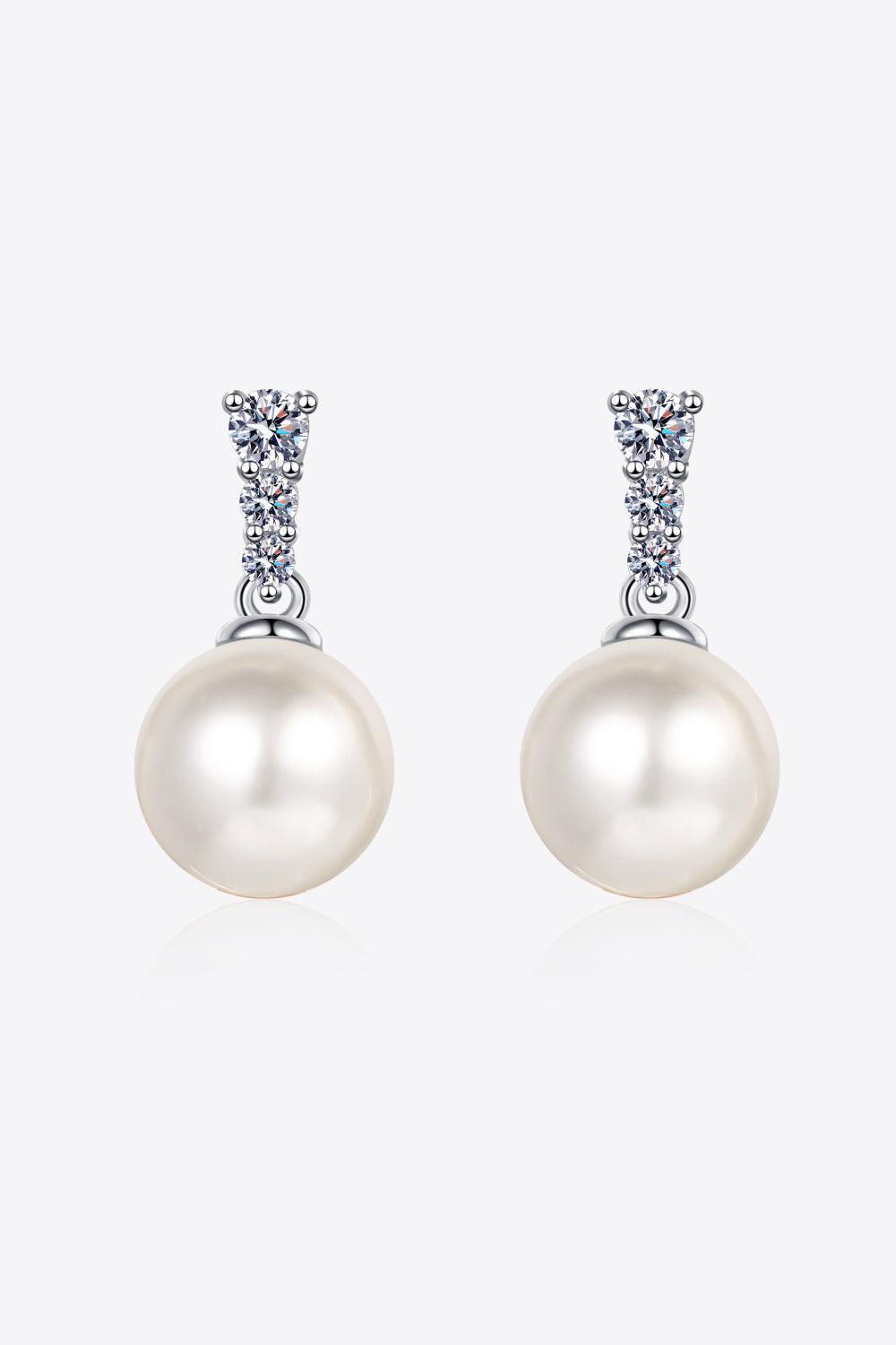 Profound Love Moissanite Pearl Drop Earrings - MXSTUDIO.COM