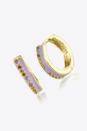 Progressive Shine Inlaid Zircon Huggie Single Earring - MXSTUDIO.COM