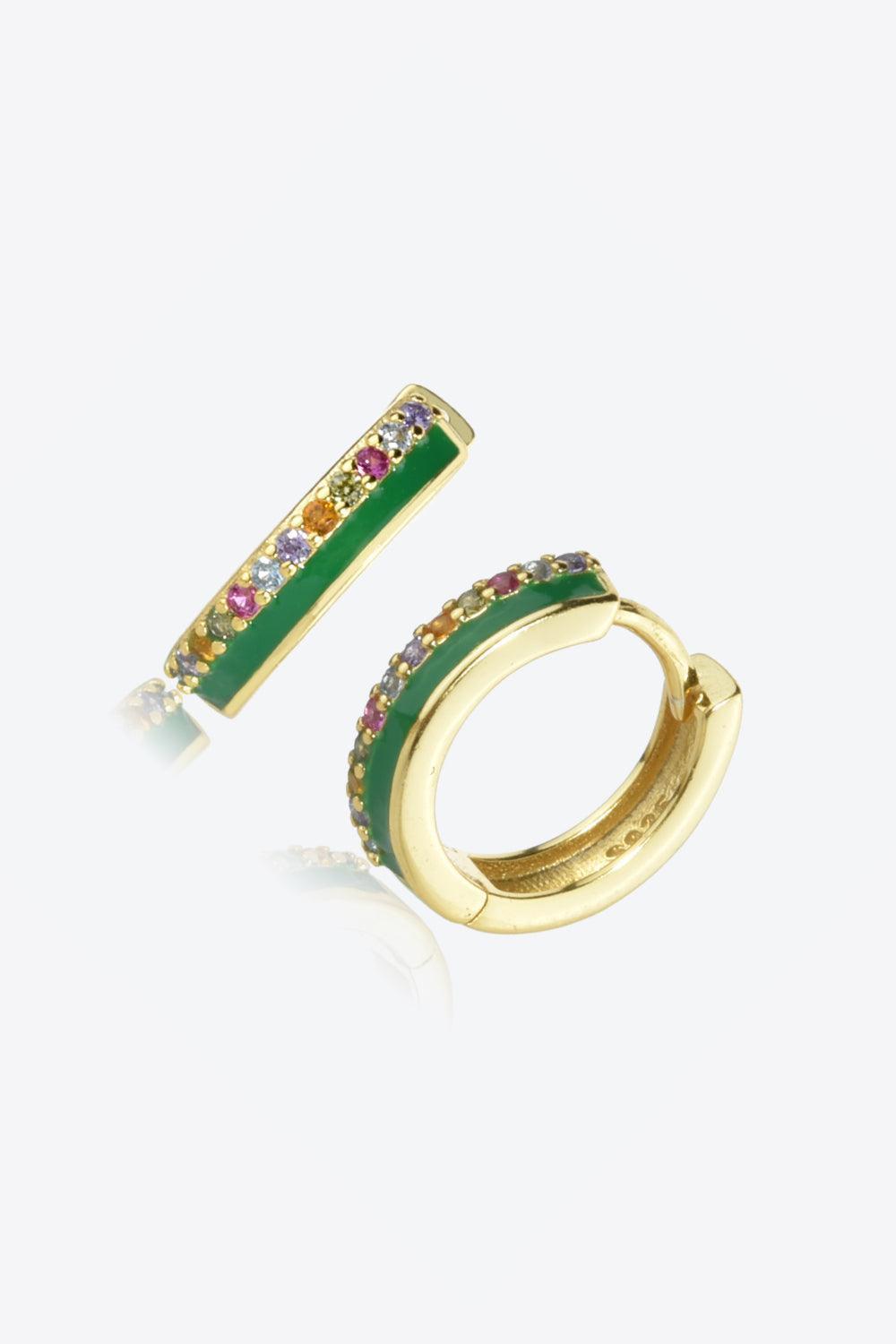 Progressive Shine Inlaid Zircon Huggie Single Earring - MXSTUDIO.COM