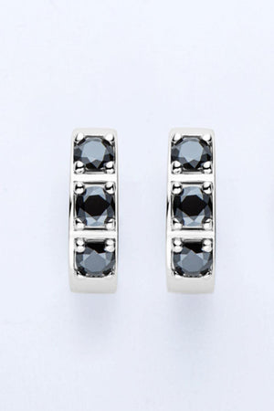 Promising Times Inlaid Moissanite Huggie Earrings - MXSTUDIO.COM