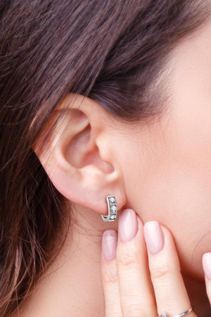 Promising Times Inlaid Moissanite Huggie Earrings - MXSTUDIO.COM