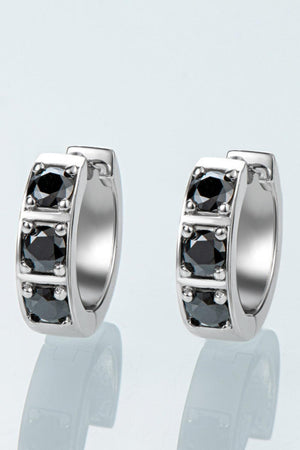 Promising Times Inlaid Moissanite Huggie Earrings - MXSTUDIO.COM