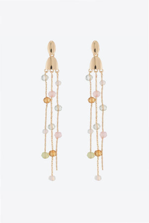 Pulsating Long Chain Multicolor Beaded Earrings - MXSTUDIO.COM