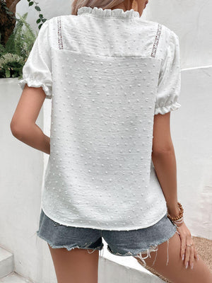 Pure And Pretty White Puff Sleeve Blouse - MXSTUDIO.COM