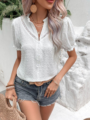 Pure And Pretty White Puff Sleeve Blouse - MXSTUDIO.COM