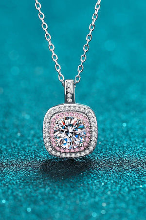 Radiant 1 Carat Moissanite Encrusted Pendant Necklace - MXSTUDIO.COM