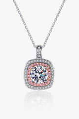 Radiant 1 Carat Moissanite Encrusted Pendant Necklace - MXSTUDIO.COM