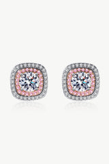 Radiant 1 Carat Moissanite Encrusted Stud Earrings - MXSTUDIO.COM