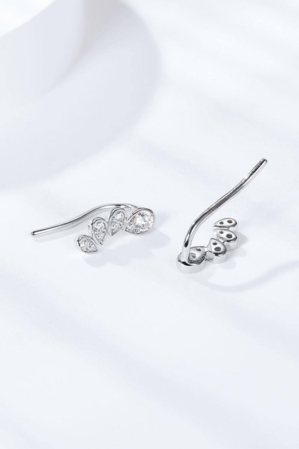 Radiant Future Platinum-Plated Moissanite Pear Earrings - MXSTUDIO.COM