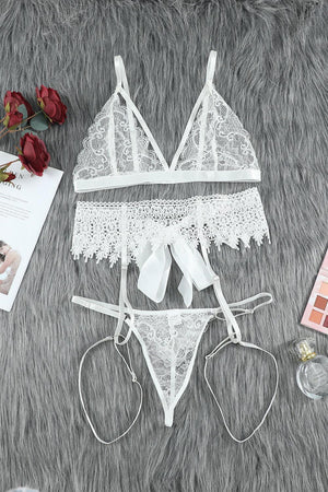 Radiant Glow White Lace Lingerie Set - MXSTUDIO.COM