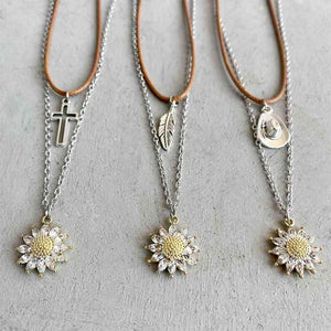 Radiate Beauty Sunflower Pendant Necklace Set-MXSTUDIO.COM