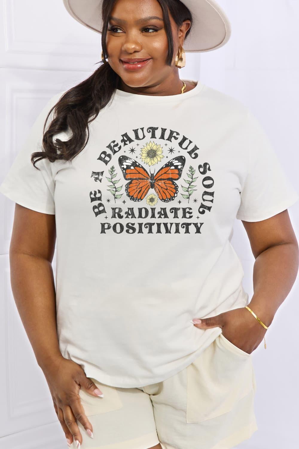 Radiate Positivity Plus Size Graphic Tee - MXSTUDIO.COM