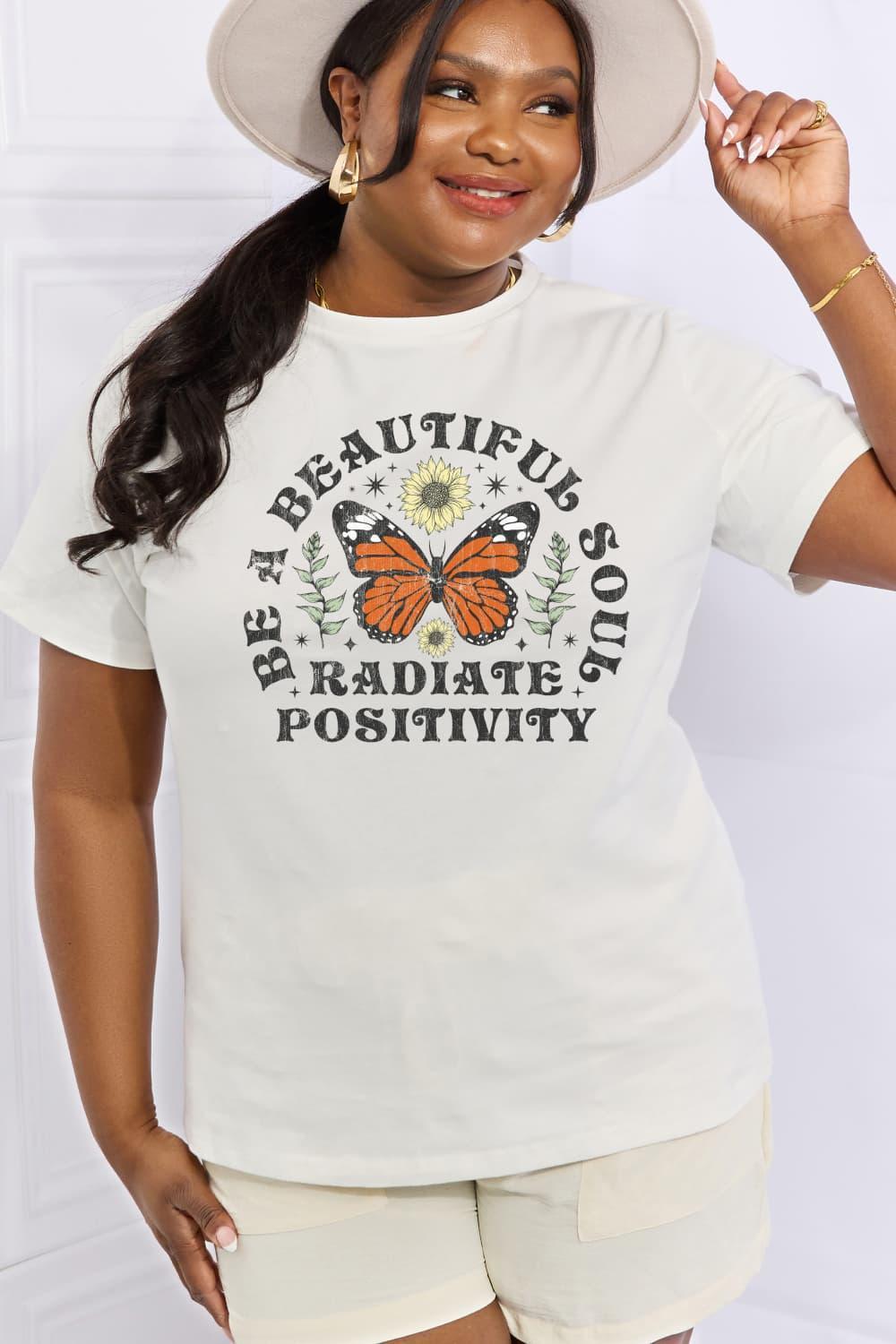 Radiate Positivity Plus Size Graphic Tee - MXSTUDIO.COM