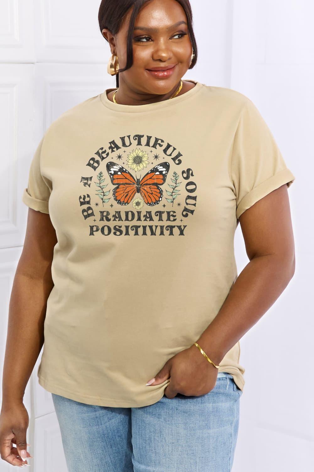 Radiate Positivity Plus Size Graphic Tee - MXSTUDIO.COM