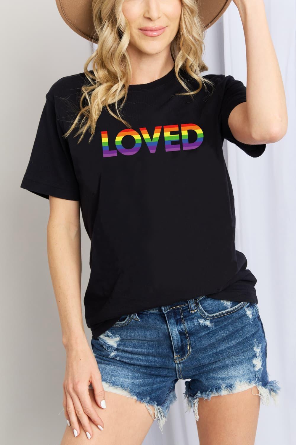 Rainbow Short Sleeve Love Tee Shirt - MXSTUDIO.COM