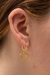 Ravishing 18K Gold-Plated Heart Drop Earrings - MXSTUDIO.COM