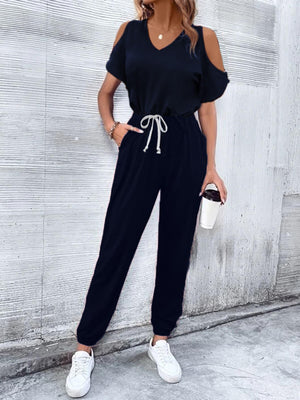 Ready For Adventure Cold Shoulder Jumpsuit - MXSTUDIO.COM