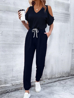 Ready For Adventure Cold Shoulder Jumpsuit - MXSTUDIO.COM