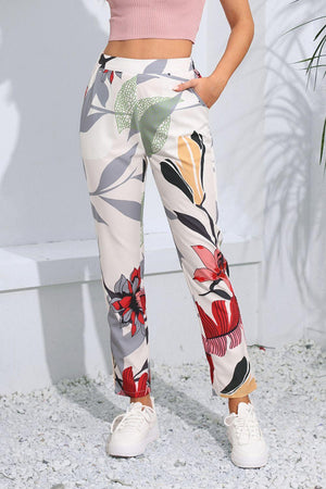 Ready To Go Straight Leg Floral Crop Pants - MXSTUDIO.COM