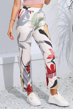 Ready To Go Straight Leg Floral Crop Pants - MXSTUDIO.COM