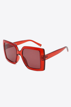 Red Frame Square Shape Acetate Sunglasses - MXSTUDIO.COM