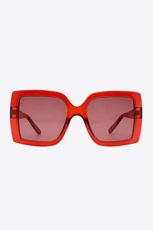 Red Frame Square Shape Acetate Sunglasses - MXSTUDIO.COM