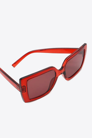 Red Frame Square Shape Acetate Sunglasses - MXSTUDIO.COM