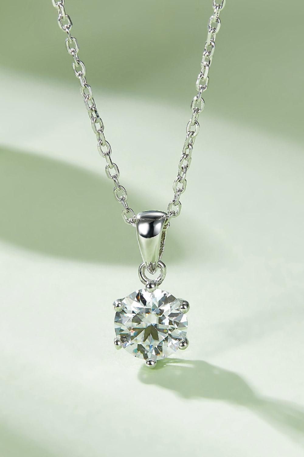 Refined Platinum Plated 1 Carat Moissanite Necklace - MXSTUDIO.COM